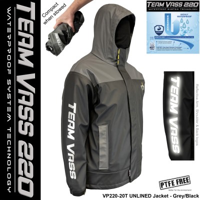 Team Vass 220 Unlined Jacket - Waterproof - Grey/Black Edition Team Vass 220 Unlined Jacket - Waterproof - Grey/Black Edition